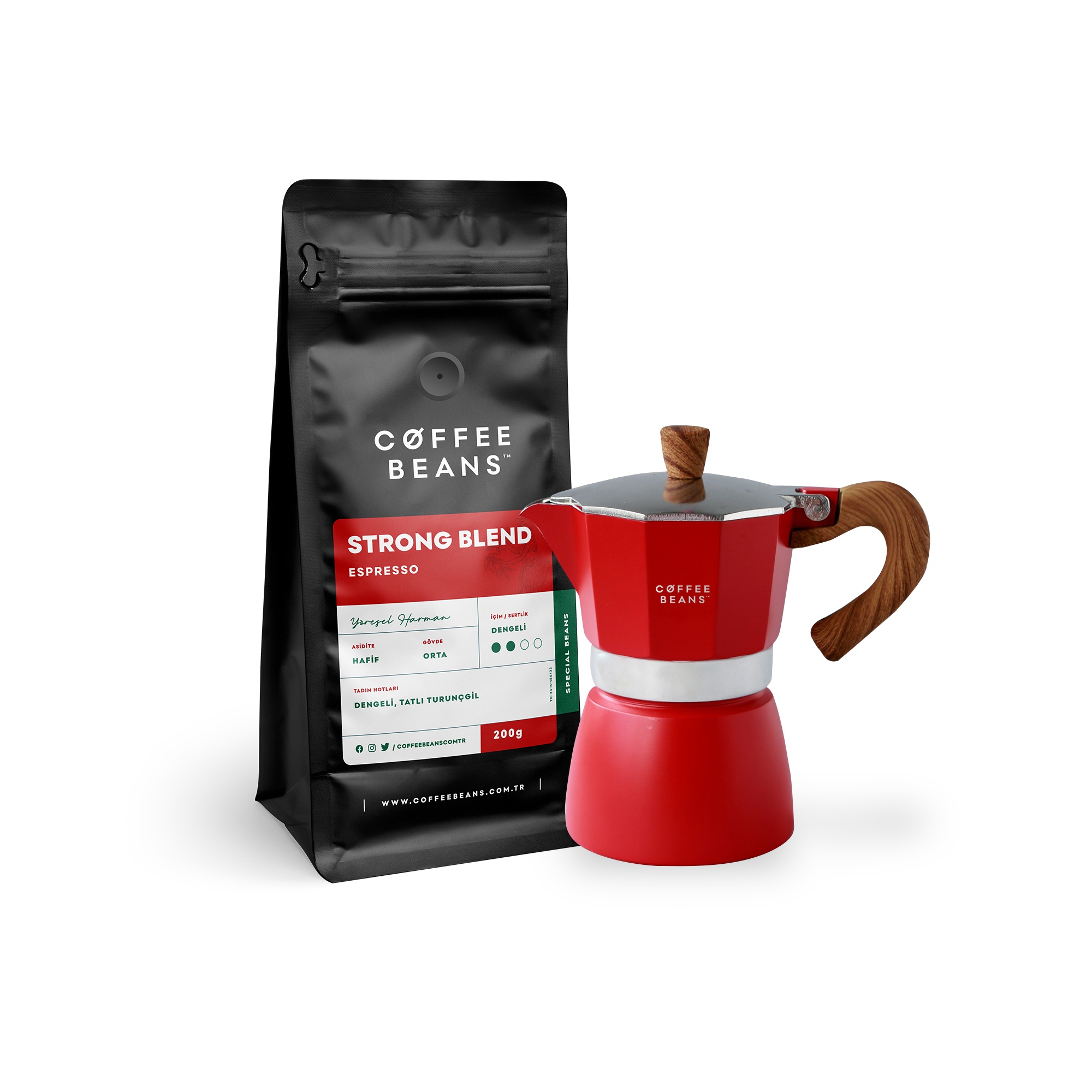 Coffee Beans Strong Blend & Moka Pot