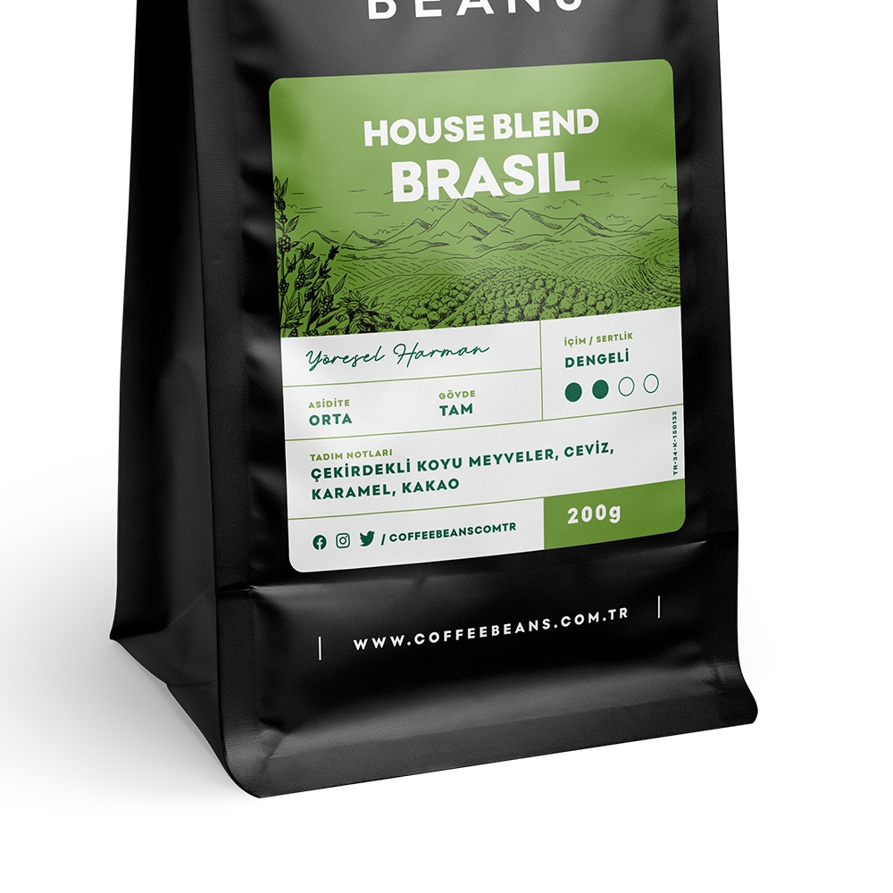 House Blend Brezilya Filtre Kahve Çekirdeği Coffee Beans