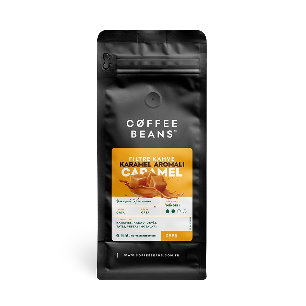 Karamel Aromalı Filtre Kahve Çekirdeği Coffee Beans