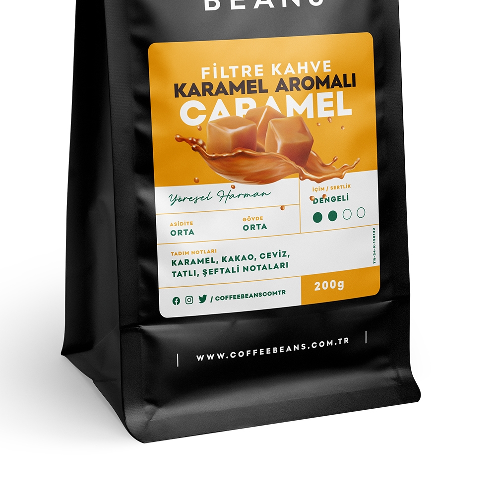 Karamel Aromalı Filtre Kahve Çekirdeği Coffee Beans
