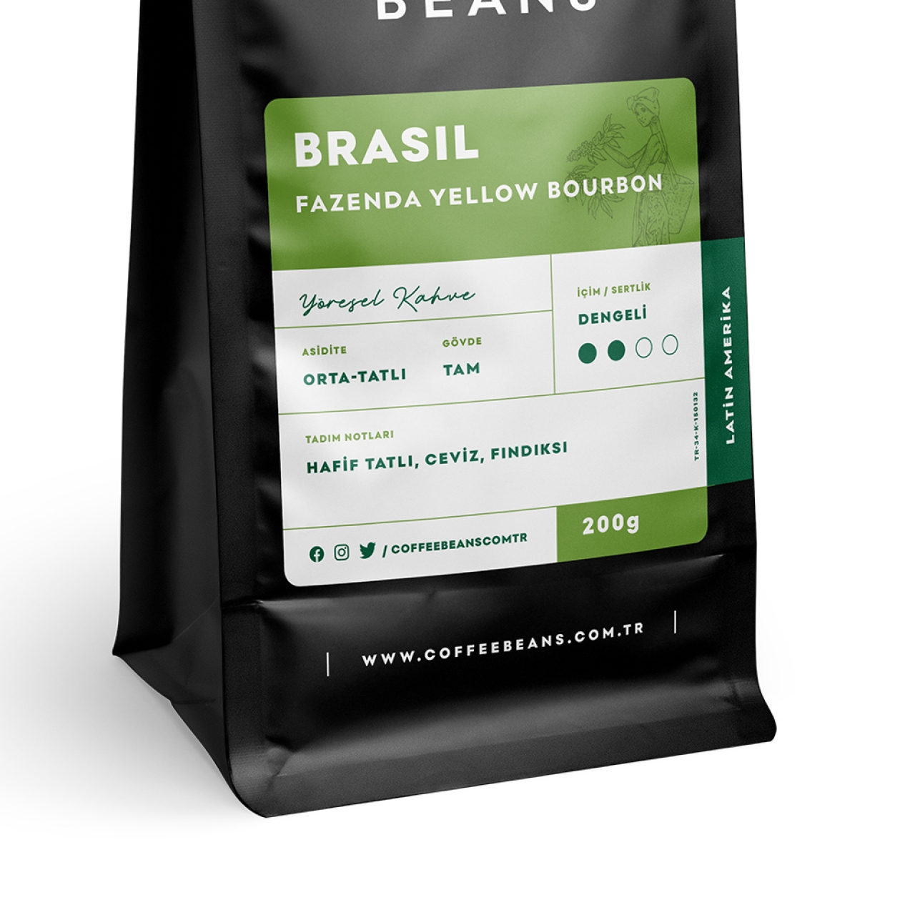 Brezilya Fazenda Yellow Bourbon Filtre Kahve Çekirdeği